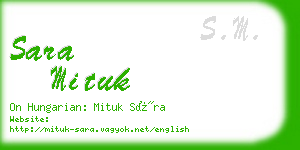 sara mituk business card